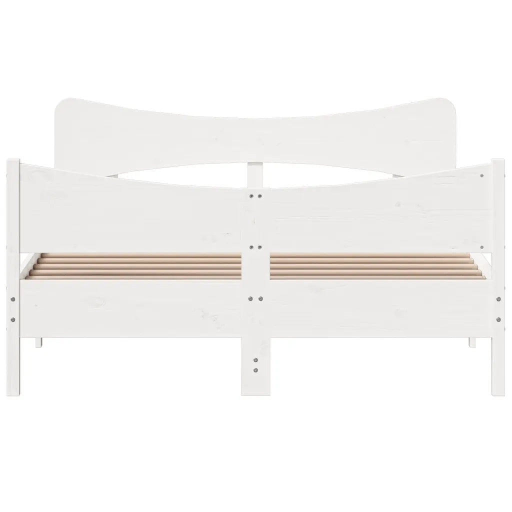 Giroletto senza Materasso Bianco 160x200 cm Legno Massello Pino 3216376