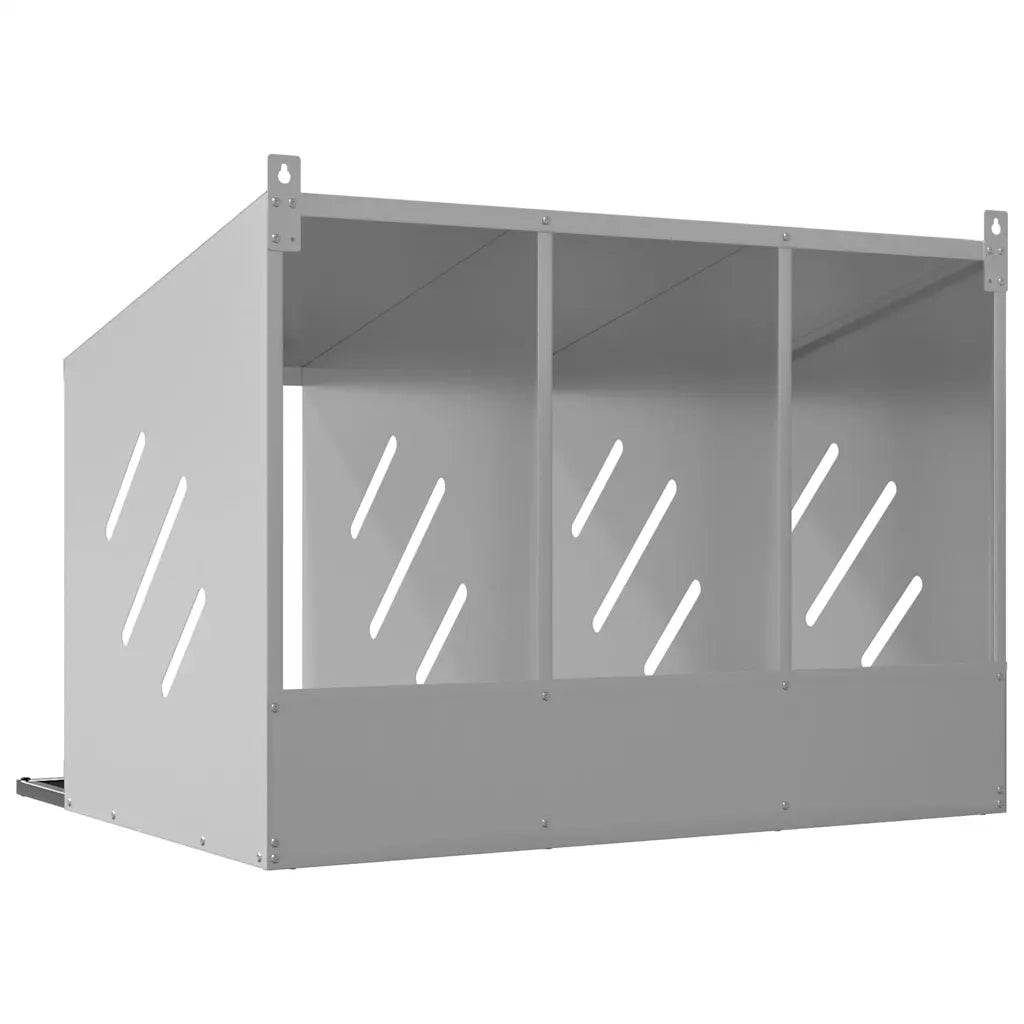 Nido per Polli con 3 Scomparti in Metallo Galvanizzato Argento 864346