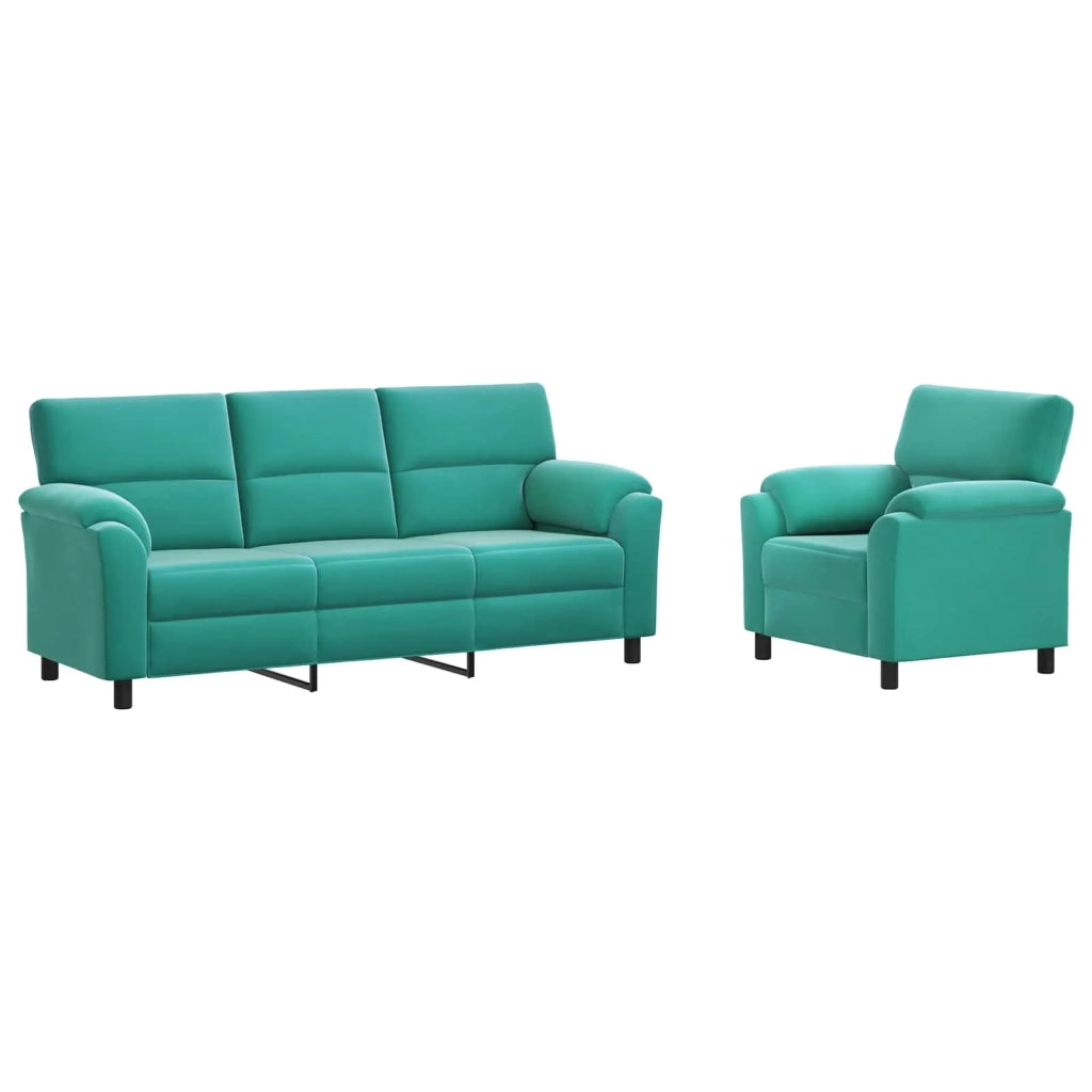 Set di divani 2 pcs Turchese Velluto 3430458