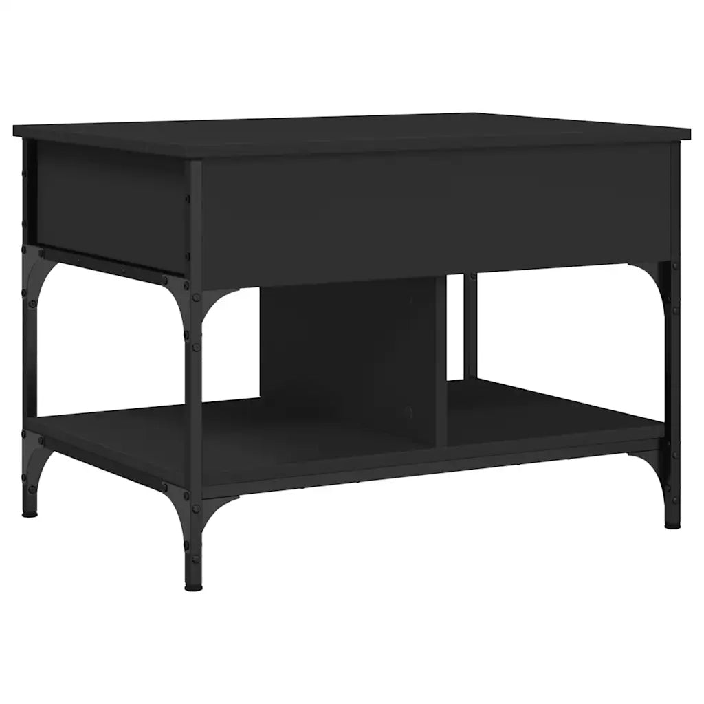Tavolino da Salotto Nero 70x50x50cm Legno Multistrato Metallocod mxl 88245