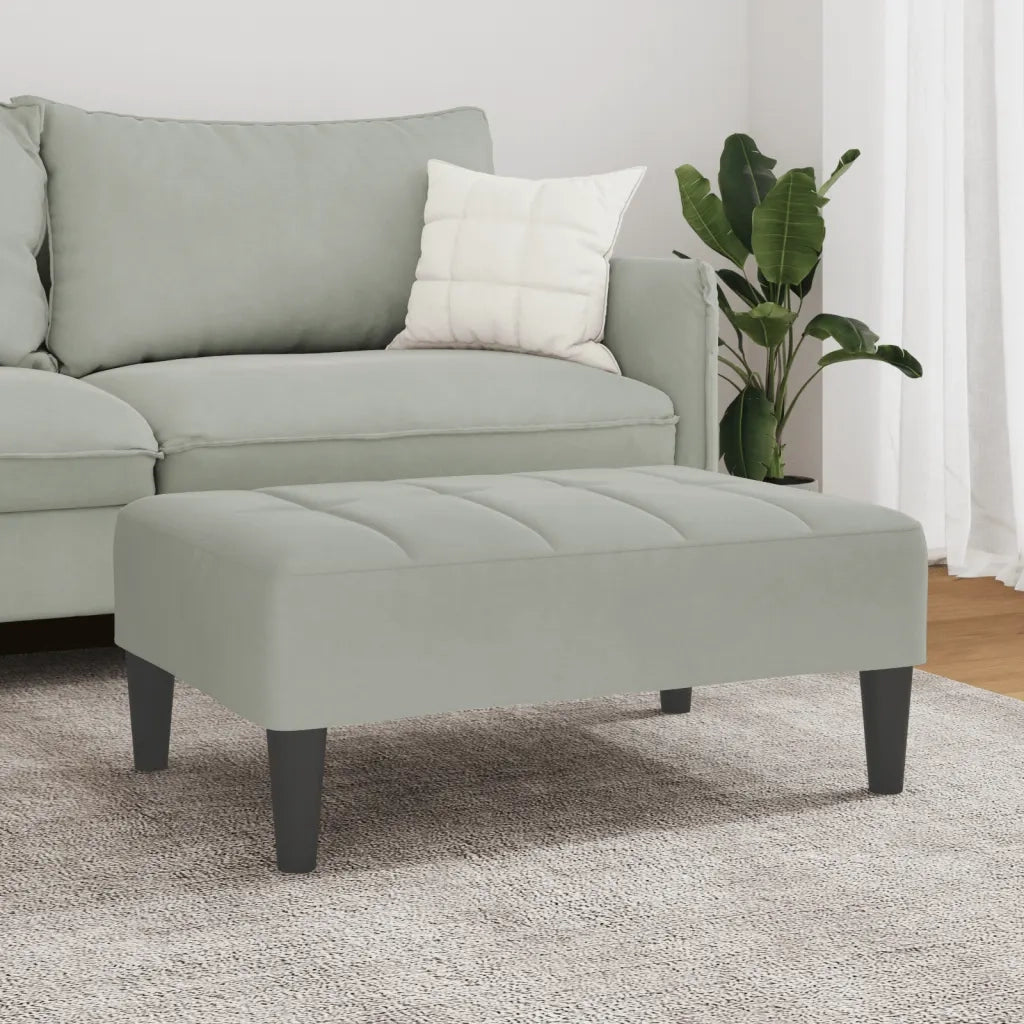 Poggiapiedi Grigio Chiaro 77x55x31 cm in Velluto 4007384