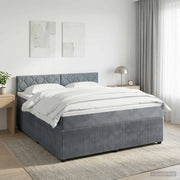 Letto box spring con materasso Grigio Scuro 140 x 190 cm 3451680