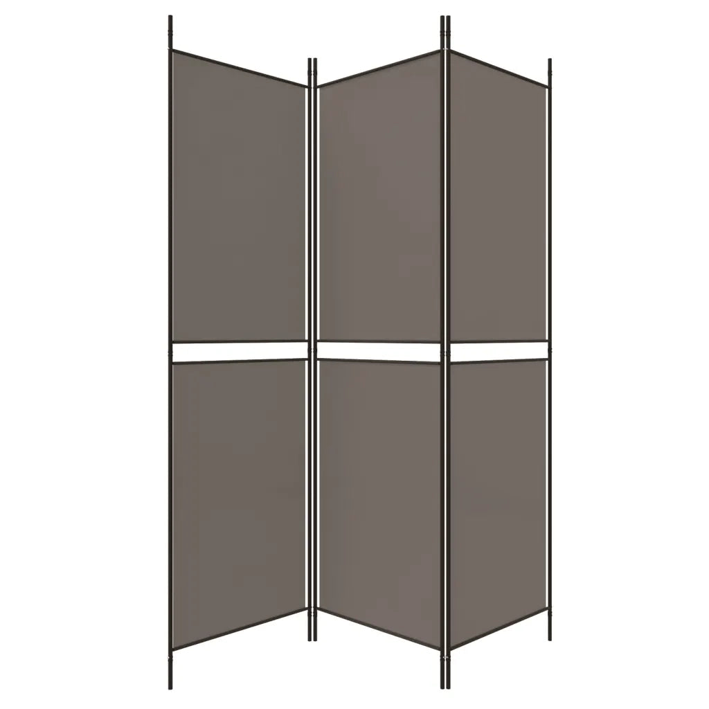 Divisorio a 3 Pannelli Antracite 150x200 cm in Tessuto 350228