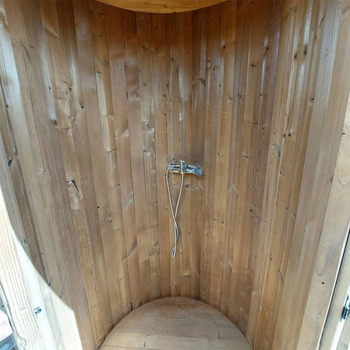 Cabina Doccia Da Esterno Lucille  1,00 X H 2,20 M, Con Luce Interna -  Thermowood Materiale: Legno Abete