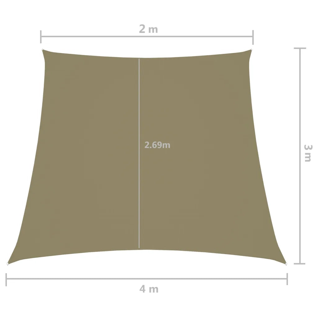 Vela Ombreggiante-Parasole a vela in Tela Oxford a Trapezio 2/4x3 m Beige