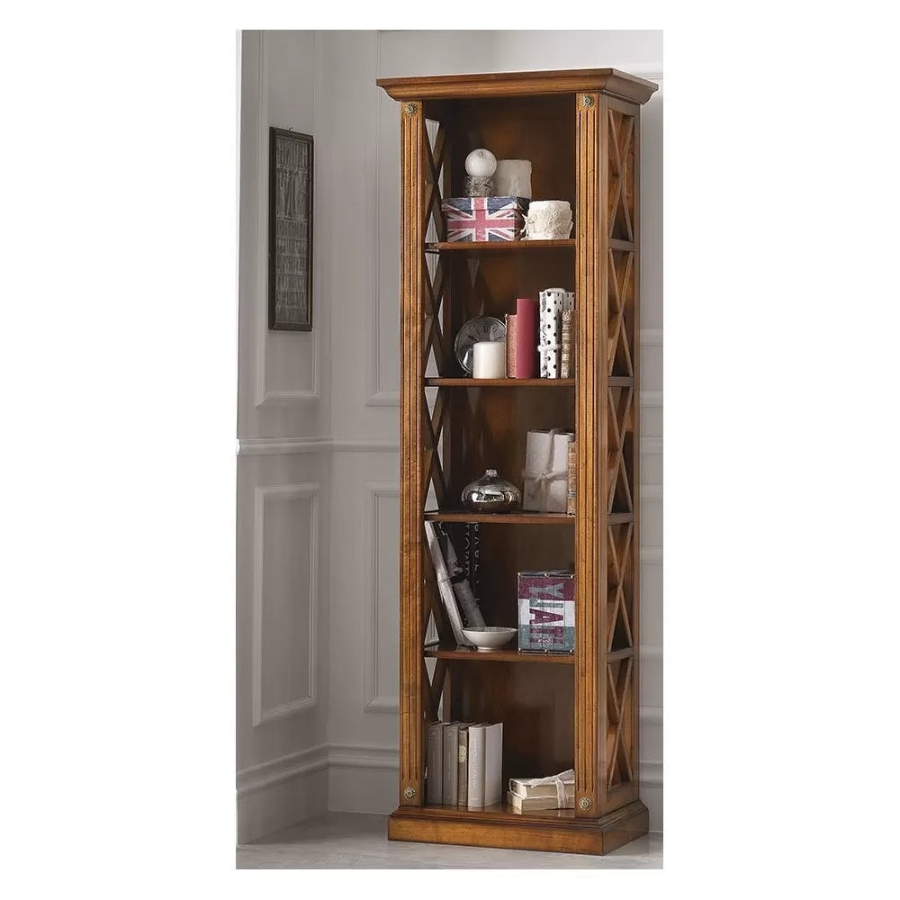 Libreria classica 5 ripiani in legno bassano 62x40x191 - Mobili 2G