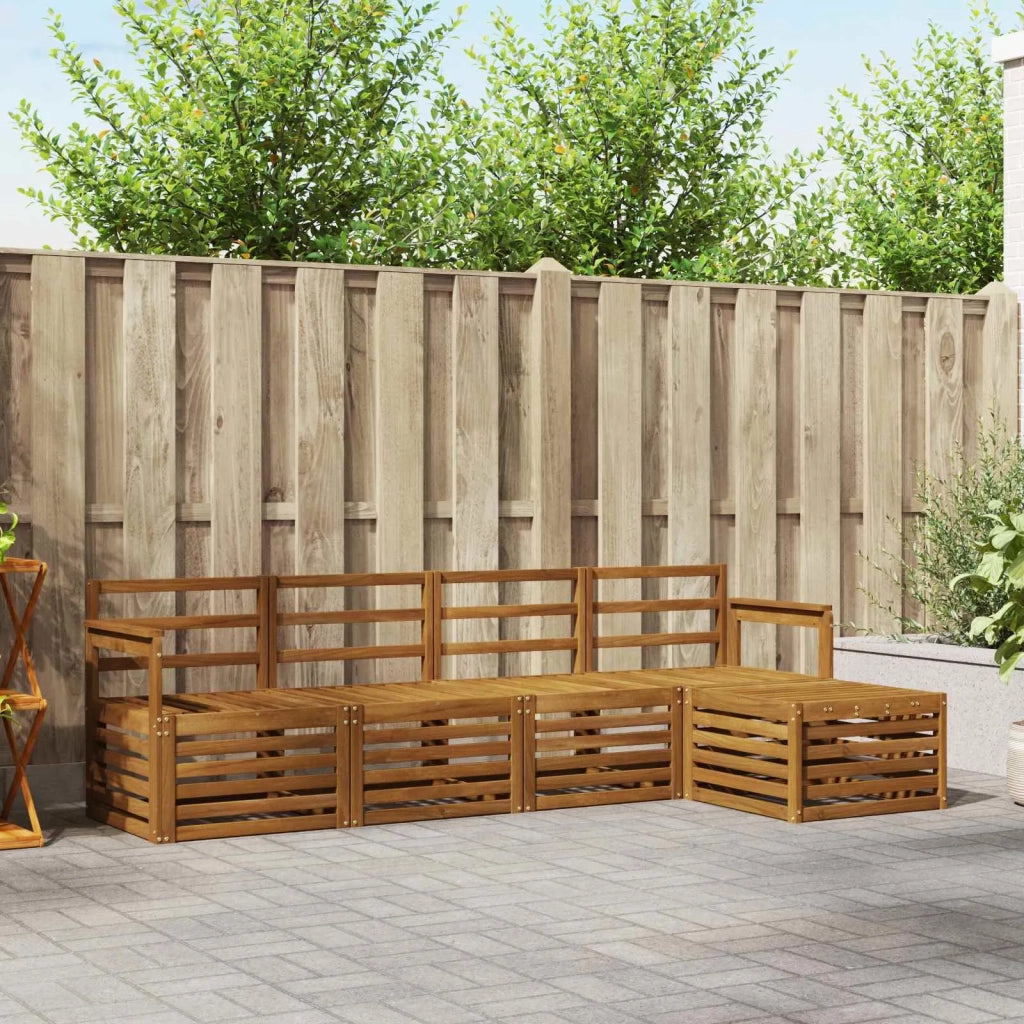 Set divani 5 pcs Naturale Legno di Acacia Massello 3374634