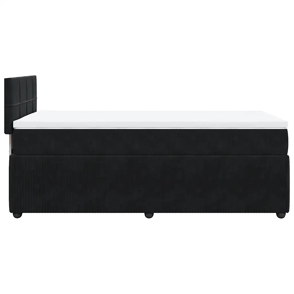 Giroletto a Molle con Materasso Nero 90x190 cm in Velluto 3287628