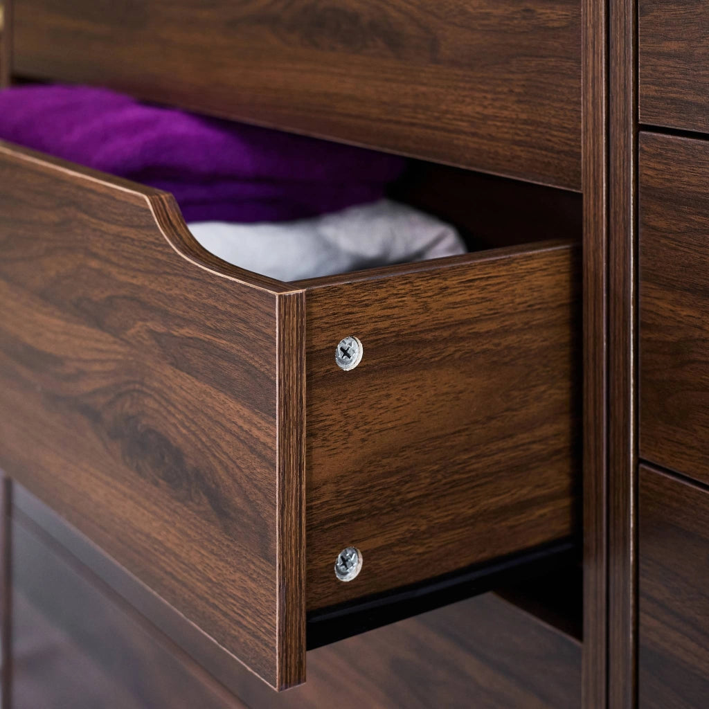 Kit guardaroba modulare decorazione legno 3 elementi, noce