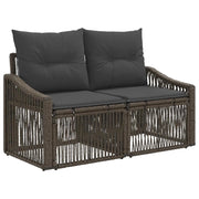 Divano da giardino 2-Numero di posti Grigio polyrattan 42026708