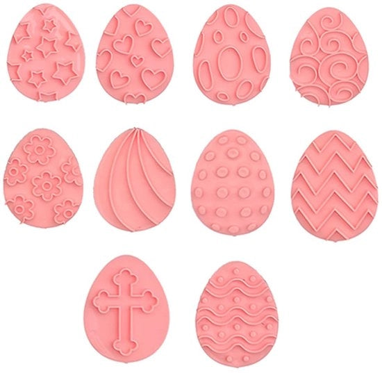 Set di forme per biscotti di Pasqua da 10 pezzi, set di stampi per biscotti in plastica 3D, forma tridimensionale per biscotti di Pasqua, forme per biscotti di Pasqua, forme per biscotti da realizzare in casa, forme per biscotti per Pasqua (C)