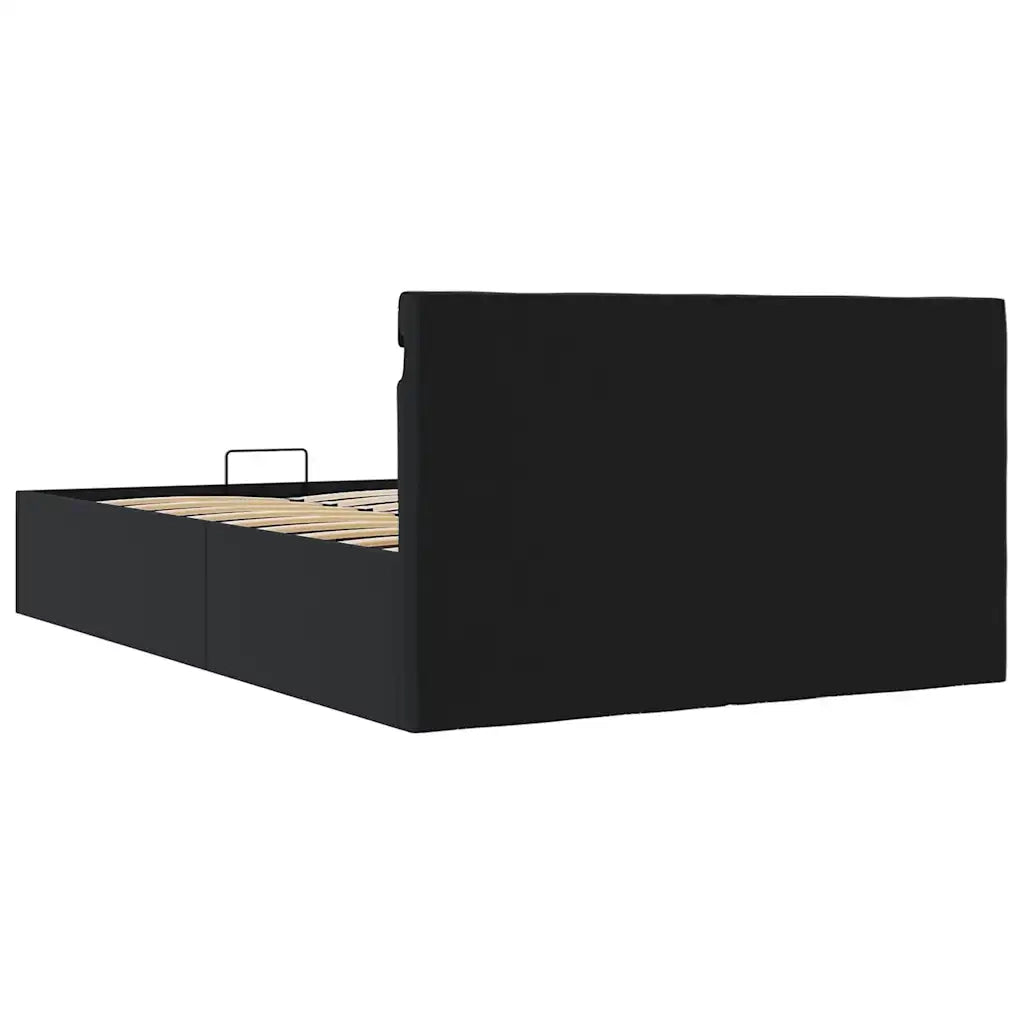 Giroletto Contenitore Idraulico LED Nero Similpelle 120x200 cm 285542