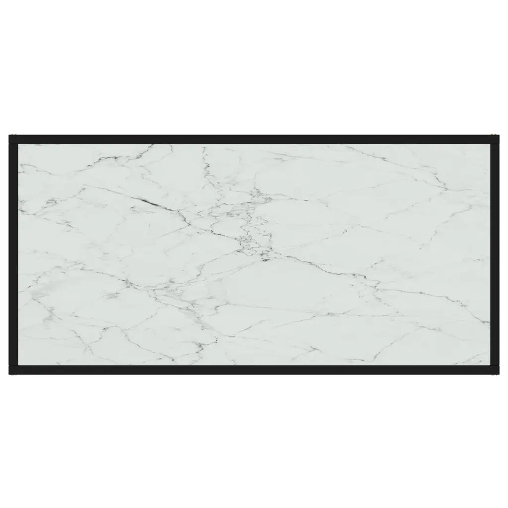 Tavolino da Salotto Bianco 100x50x35 cm in Vetro Temperato cod mxl 15725
