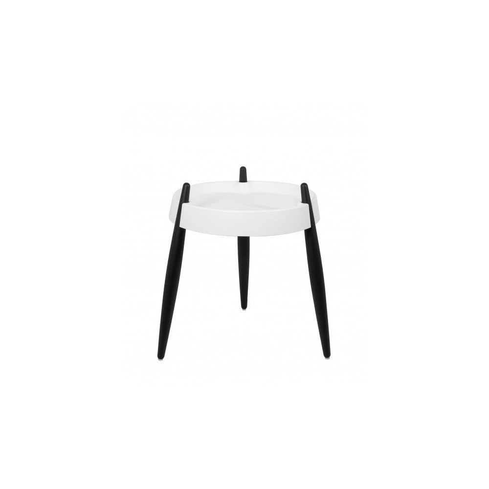 Zafferano Tavolino Liolà h47cm Bianco - Frassino nero