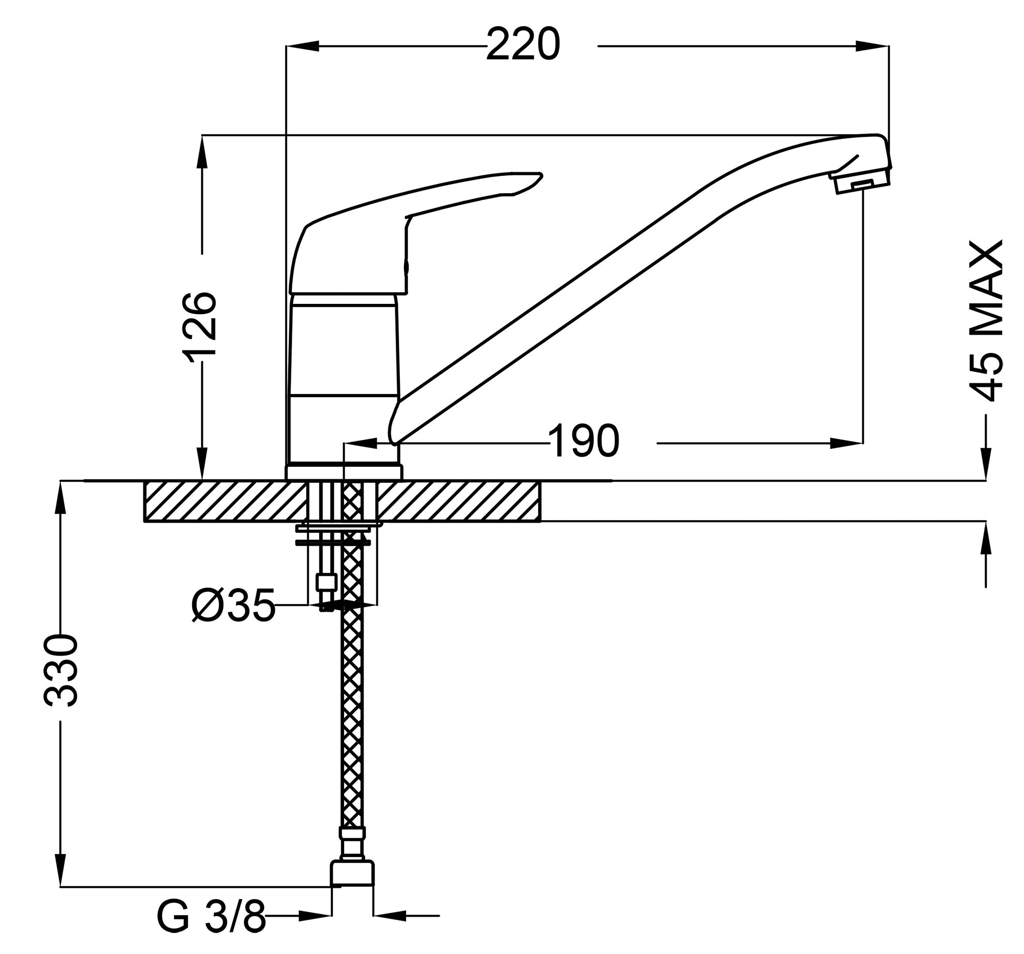 Rubinetto Cucina Miscelatore Monocomando Apell AP4070CR Cromato
