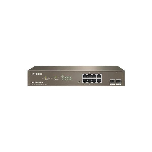 Switch ip-com g3310p-8-150w 8p gigabit + 2sfp cloud managed max poe per porta: 30w - poe totale 130w
