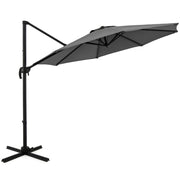 Ombrellone a braccio tondo 308 x 248 cm con inclinazione regolabile e rotazione a 360° design da esterno in poliestere grigio 20_0013003