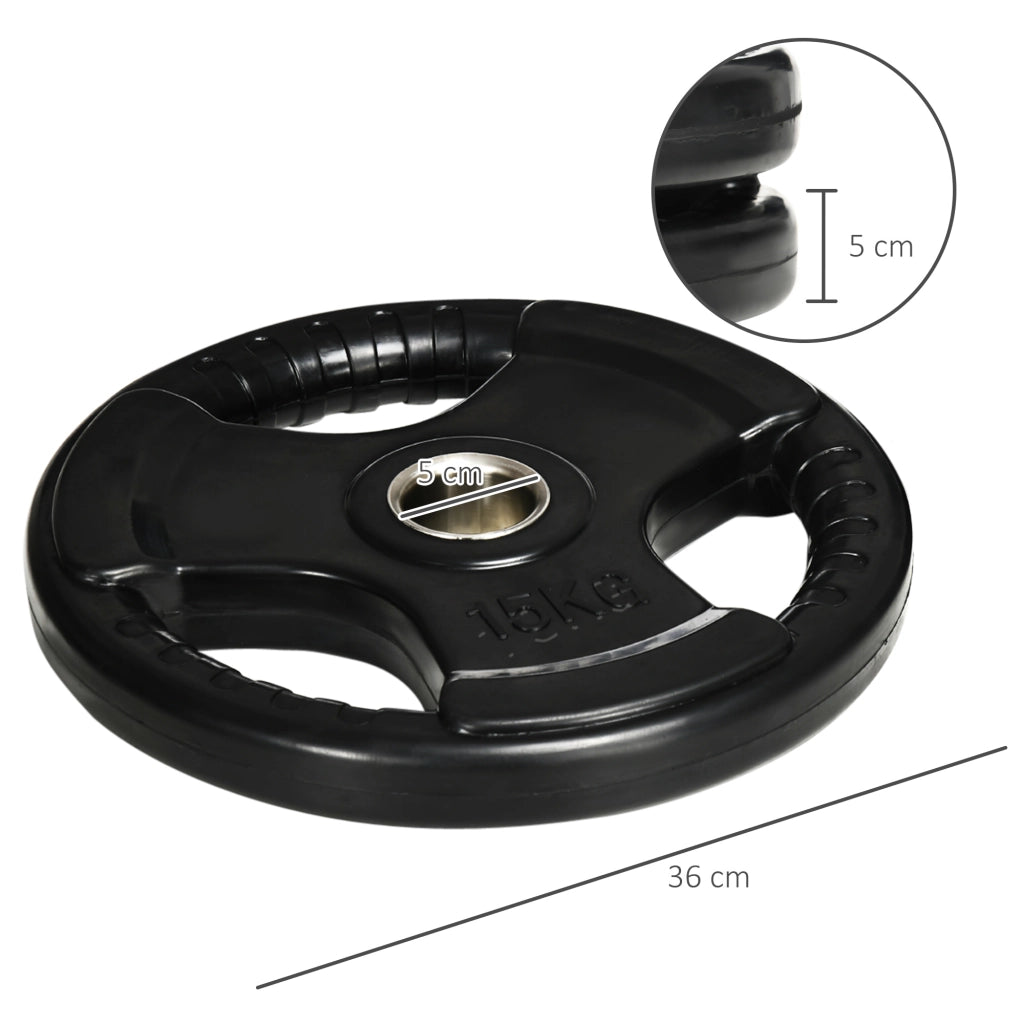 Disco per Manubrio ¨C Xylo ¨C Set da 2, 15 kg ciascuno, tre impugnature, rivestimento in gomma