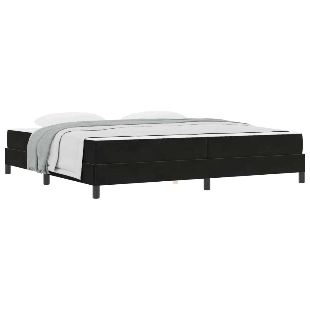 Letto a molle con materasso Nero 200 x 220 cm Tessuto 3398811