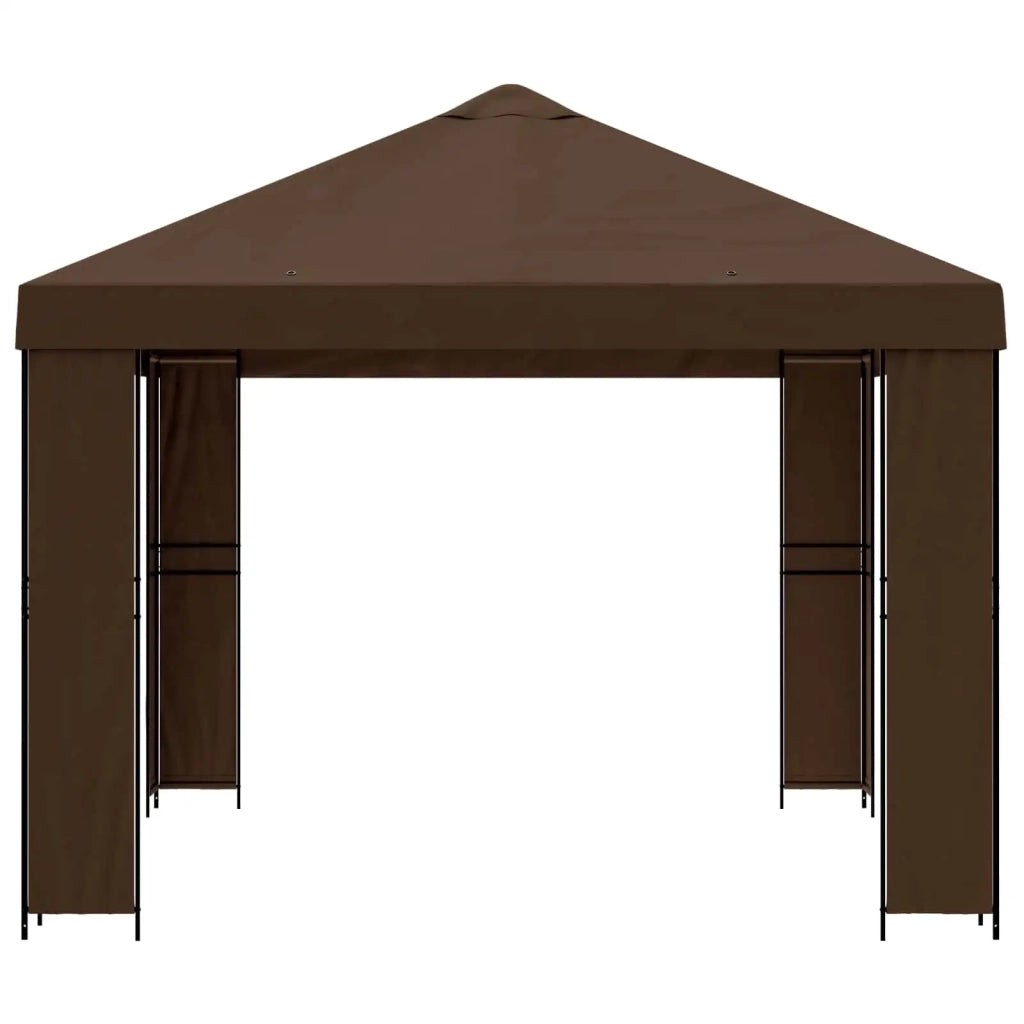 Gazebo 4 × 3 m Marrone Poliestere e Acciaio 190 900384
