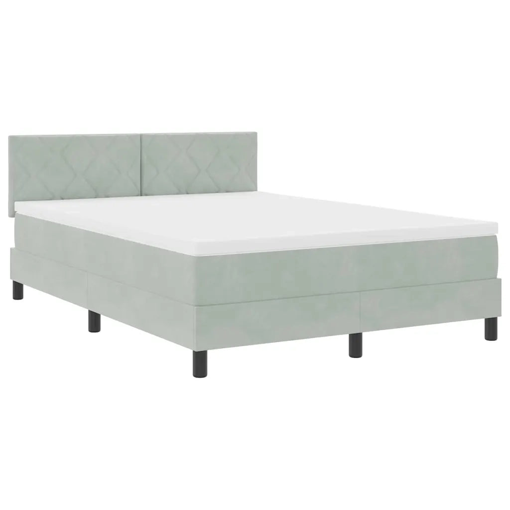 Letto a molle con materasso Grigio chiaro 160 x 200 cm Velluto 3339248