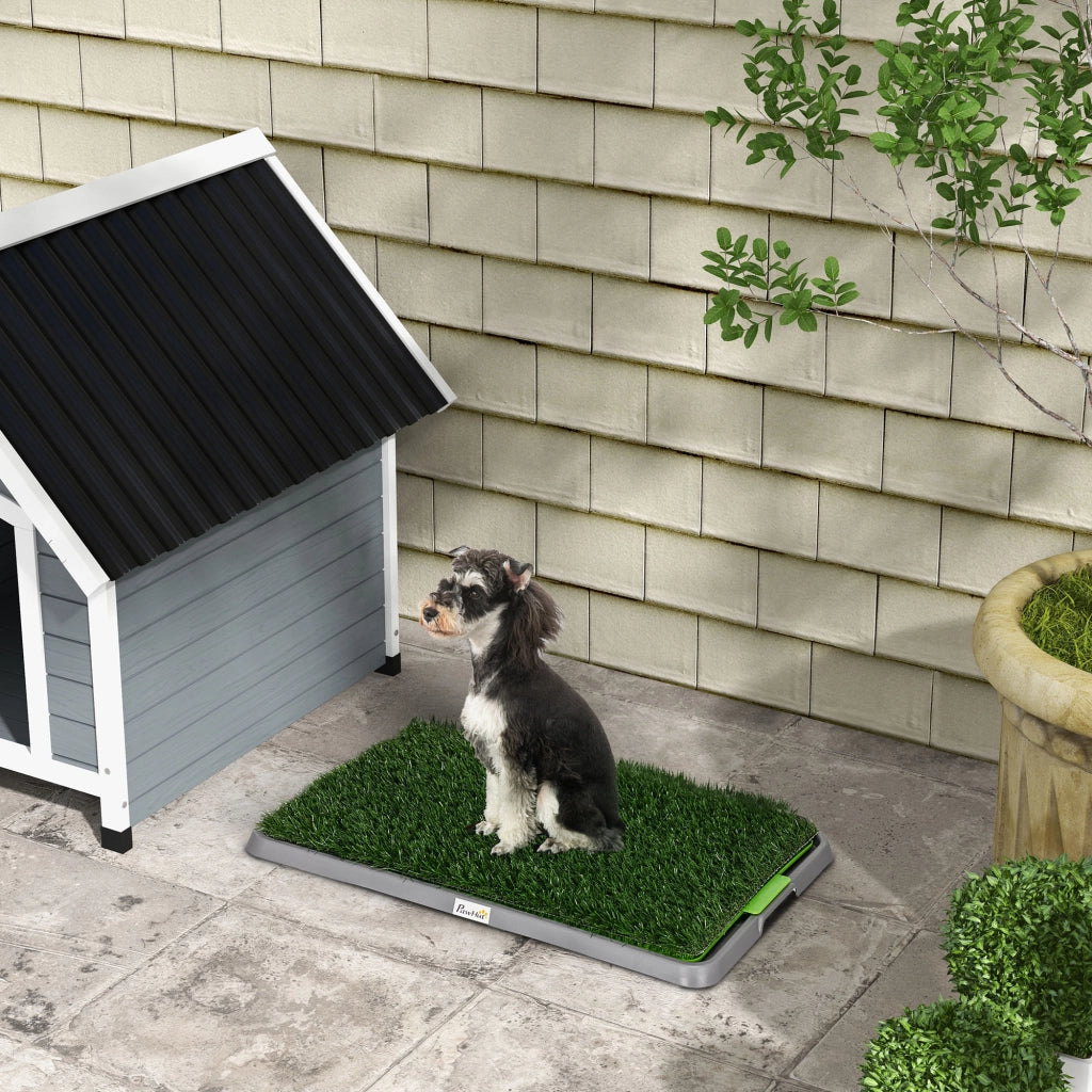 Toilette per Cani da Interno ed Esterno con Prato Sintetico 67x41x3.5cm Verde