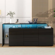 Sideboard moderno nero lucido con LED e USB