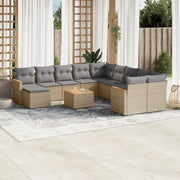 Set Divani da Giardino 12 pz con Cuscini Beige in Polyrattancod mxl 88784