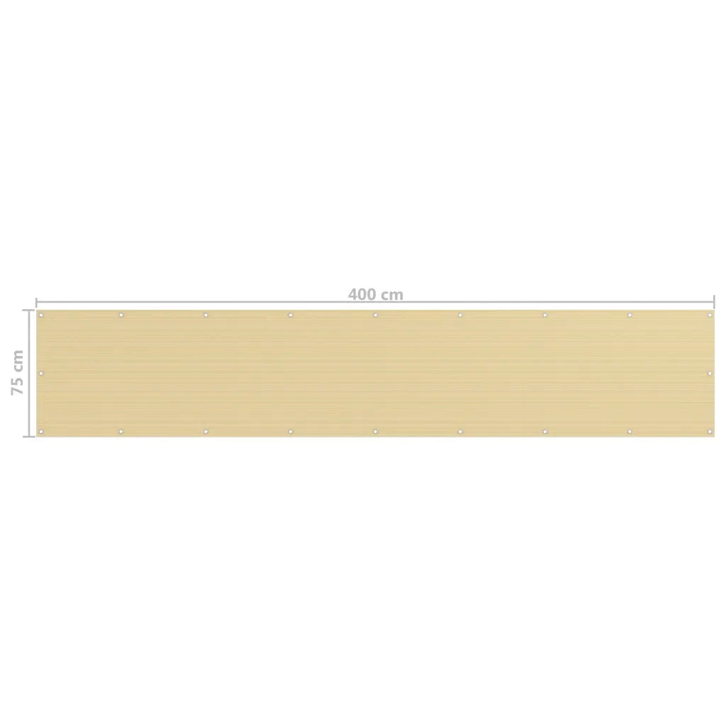 Paravento da Balcone Beige 75x400 cm in HDPE 310909
