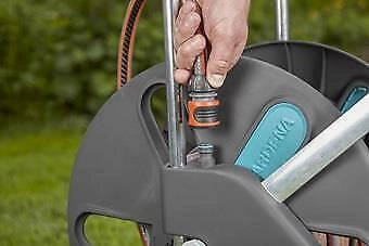 Gardena AquaRoll L Easy Carrello avvolgitubo Manuale Nero, Blu, Arancione