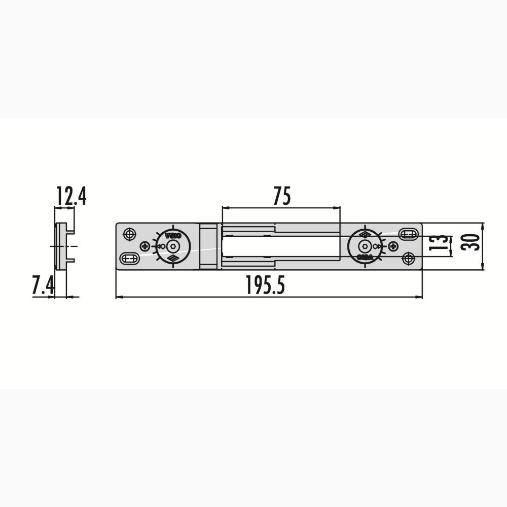 Contropiastra Regolabile in Acciaio Inox per Serrature Codice CISA 06465.58 (EX 06465.08)