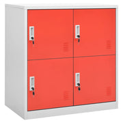 Armadietto a Chiave Grigio Chiaro e Rosso 90x45x92,5 cm Acciaio cod mxl 41509