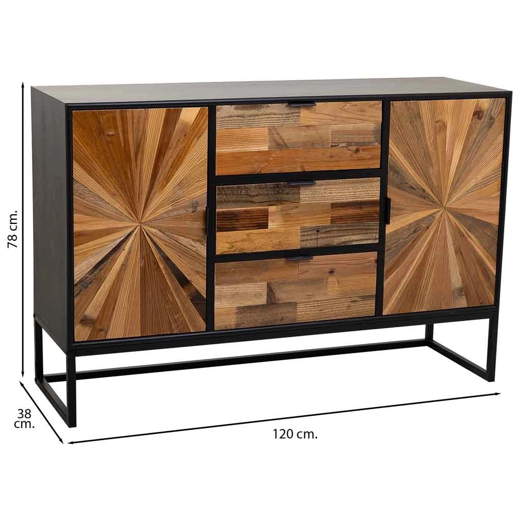 Credenza in legno marrone 120x38x78h cm