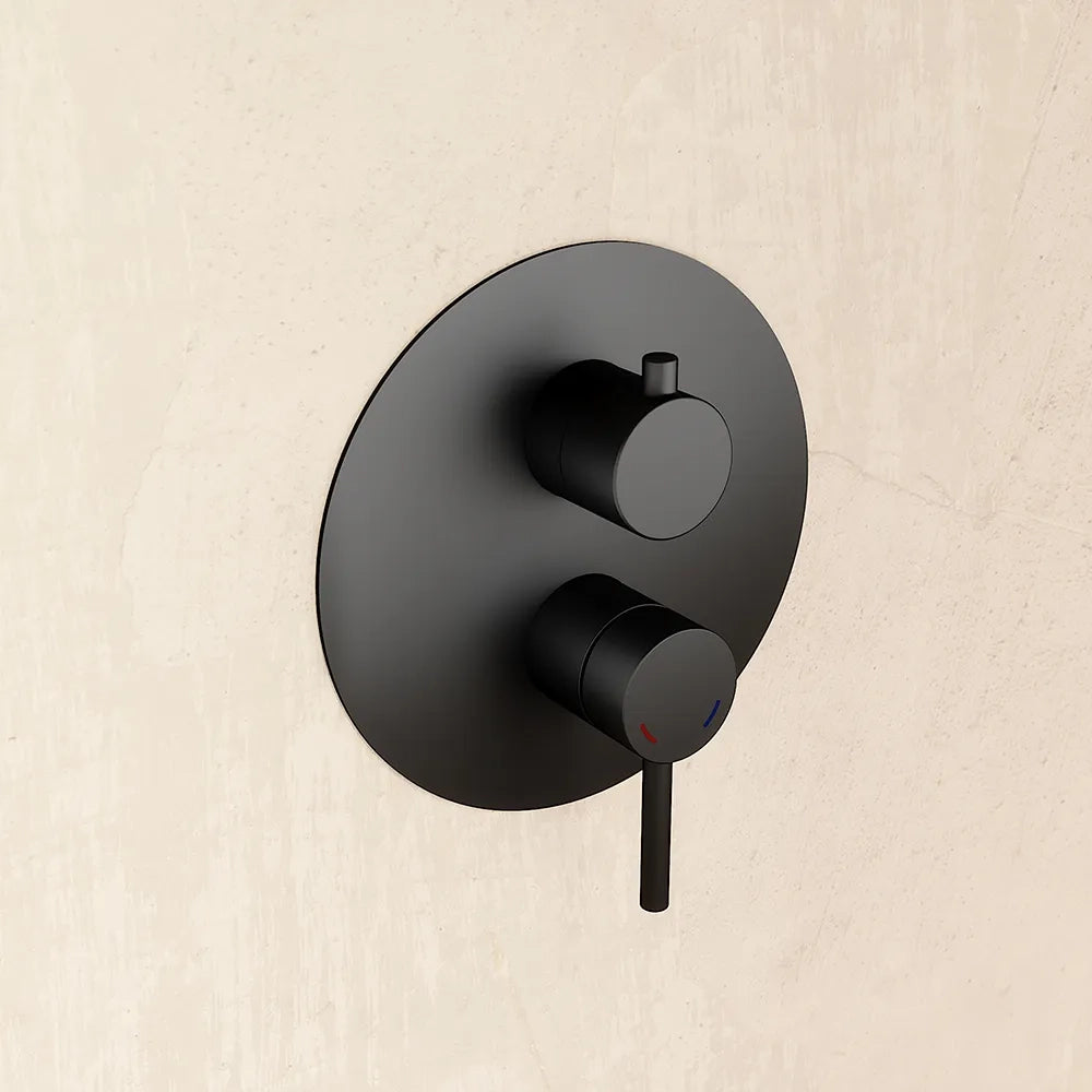 Set miscelatori: lavabo alto bidet senza scarico e incasso doccia c/deviatore nero opaco | Bette