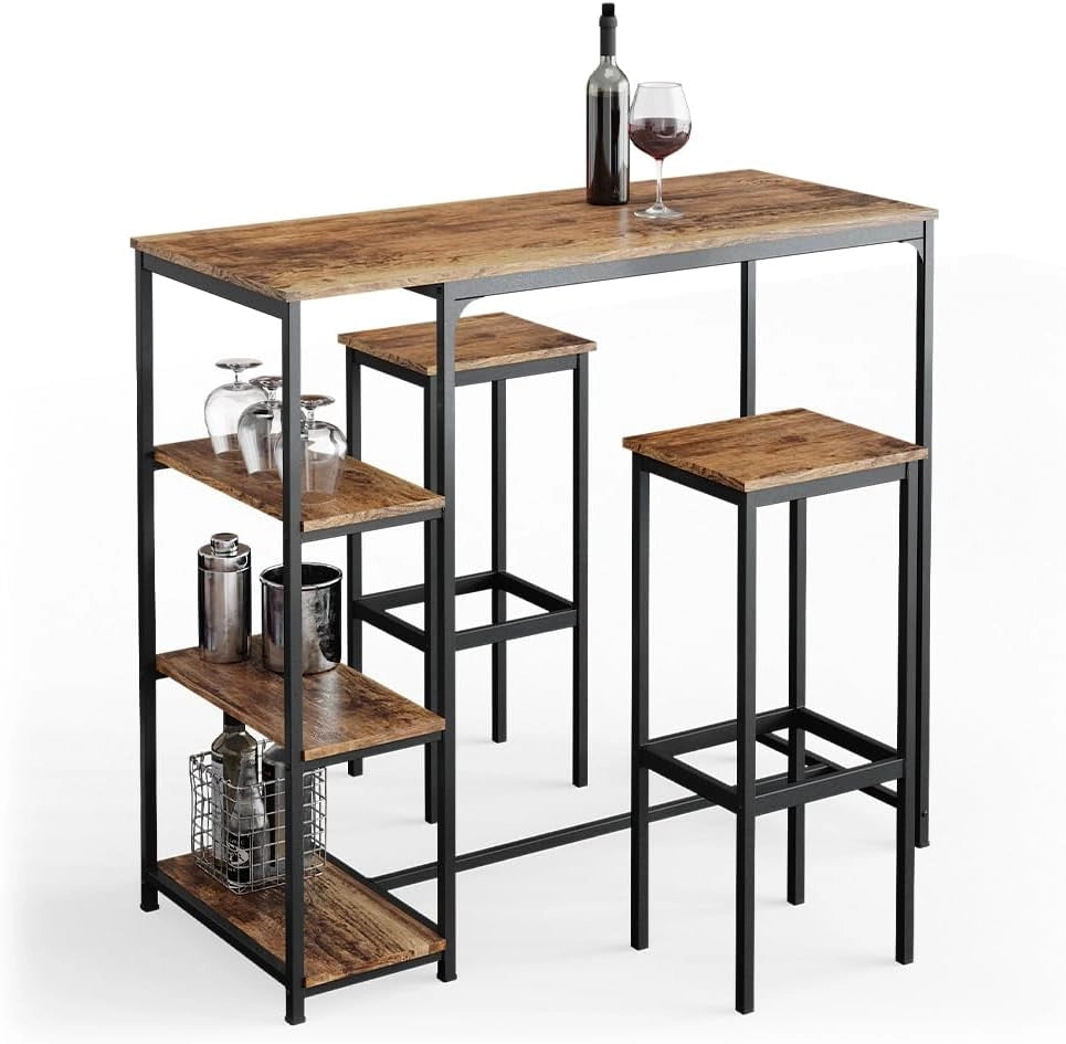 Set di 2 sgabelli da bar Fyrk, Rovere rustico, 32 x 78 cm 2 parti, adatto per banconi e piani cucina, impilabile per la conservazione