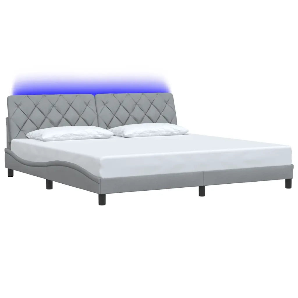 vidaXL Giroletto con LED senza Materasso 200x200 cm Tessuto