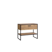 Mobile sottolavabo ONIL – 2 porte – Rovere chiaro e nero – Stile industriale – L90 cm