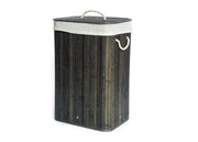 Cesta Portabiancheria Con Coperchio Contenitore Multiuso Bamboo Tinta Unita - Cesta - Grigio