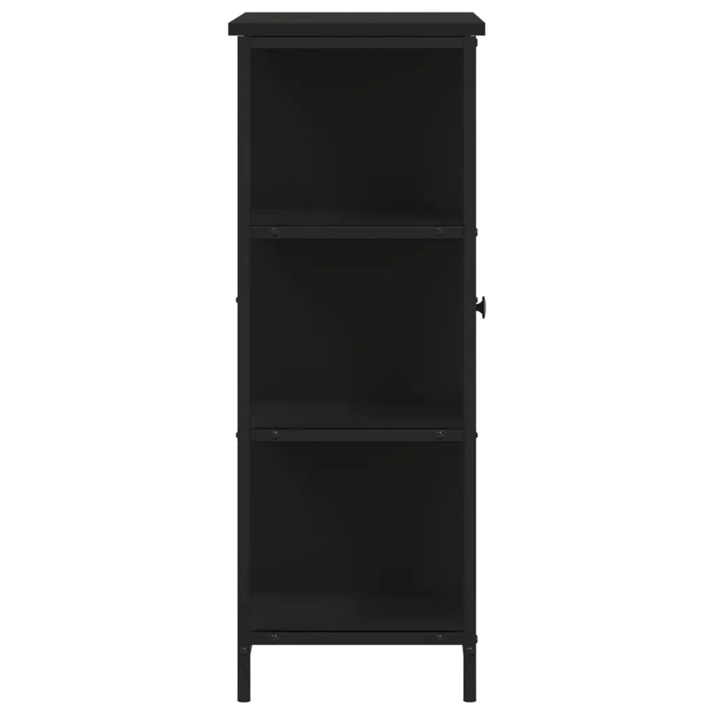 Credenza-Buffet-Armadio da cucina Nera 70x30x80 cm in Legno Multistrato 861292