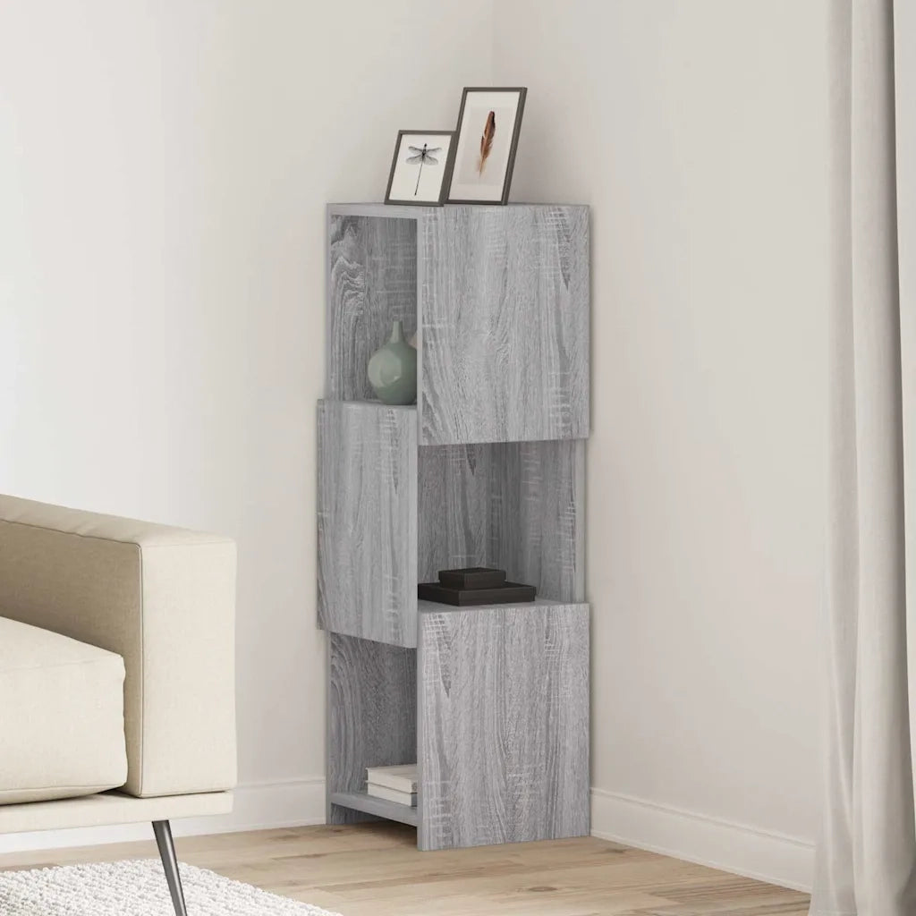 Mobile angolare Grigio Sonoma 30,5x30x95cm Legno multistrato