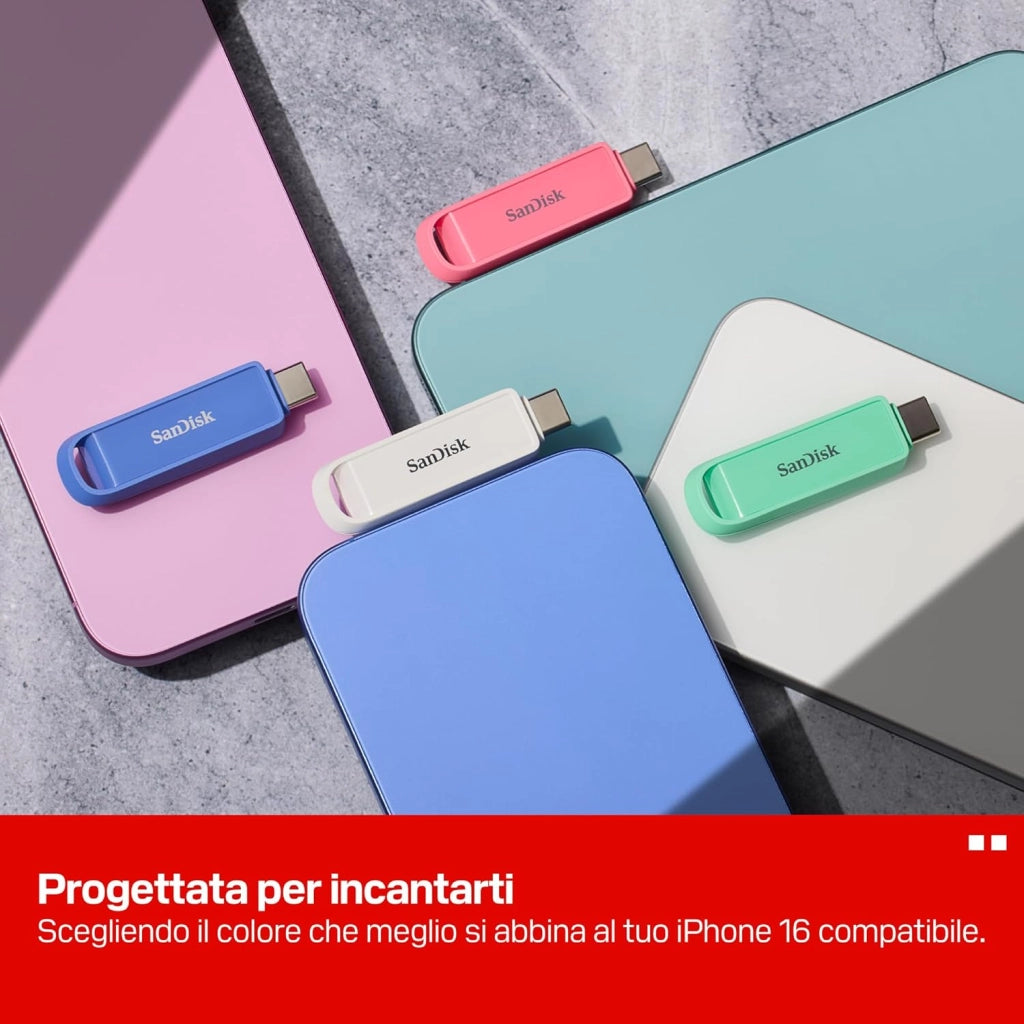 Unità per telefono con USB Type-C 1 TB (per smartphone, tablet e computer, velocità fino a 150 MB/s, backup automatic, recupero dati) - Seafoam Green