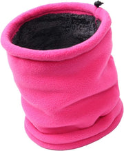 Fleece cappuccio per inverno, cappuccio di fleece soffice e caldo, cappuccio con cinturino elastico, cappuccio per sci e vento, maschera e cappuccio per bivacco per uomo e donna - misura universale, Fuchsia