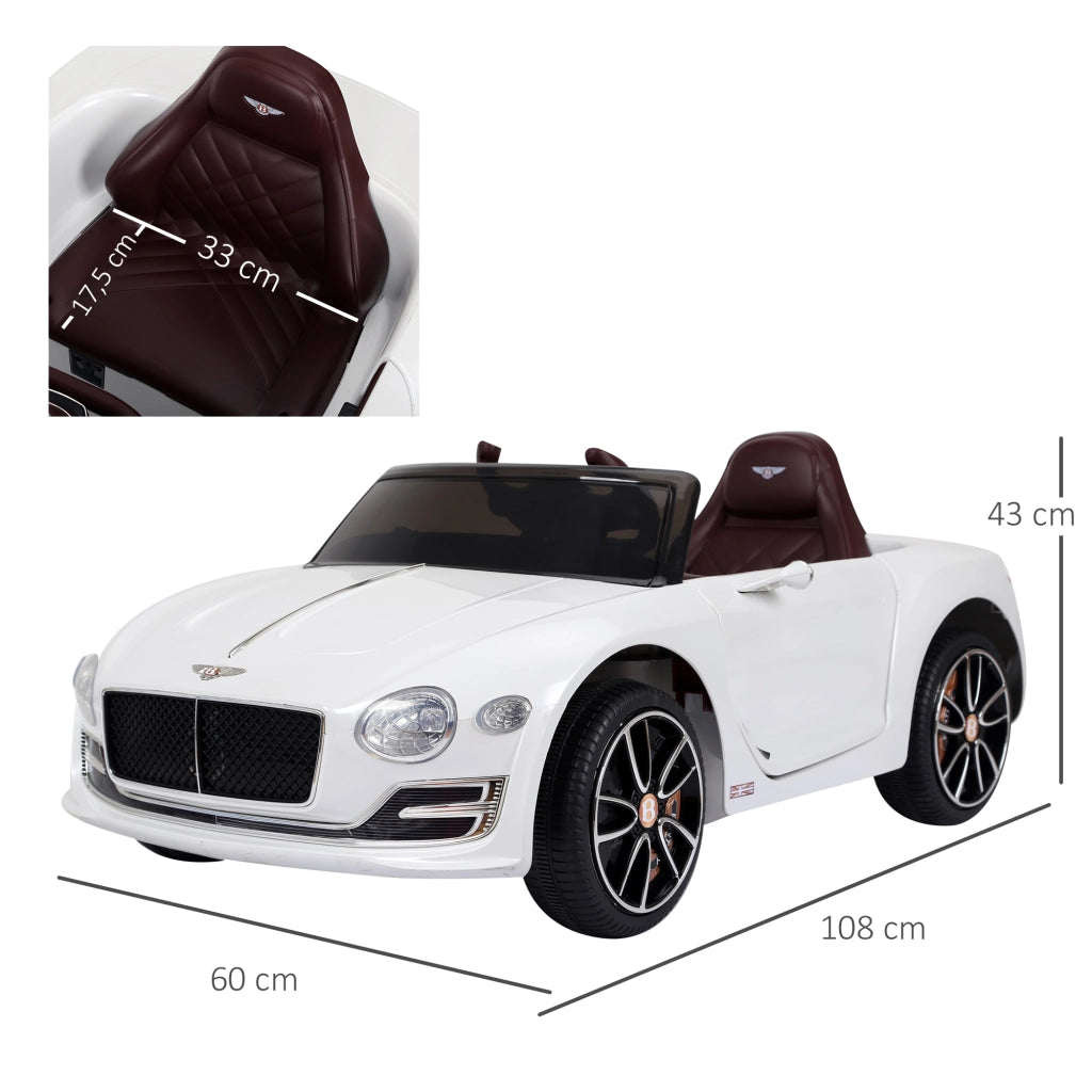 Auto Elettrica per Bambini Bentley GT ¨C Minimal ¨C Bianco 108x60x43 cm
