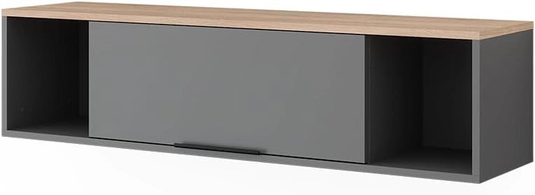 Scaffale a muro Betti, Bianco/Sonoma, 120 x 30 cm, per montaggio a parete, adatto per soggiorno o ufficio