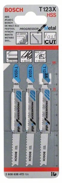 2608638472 - Set 3 lame per seghetto alternativo T 123 XF Progressor for Metal
