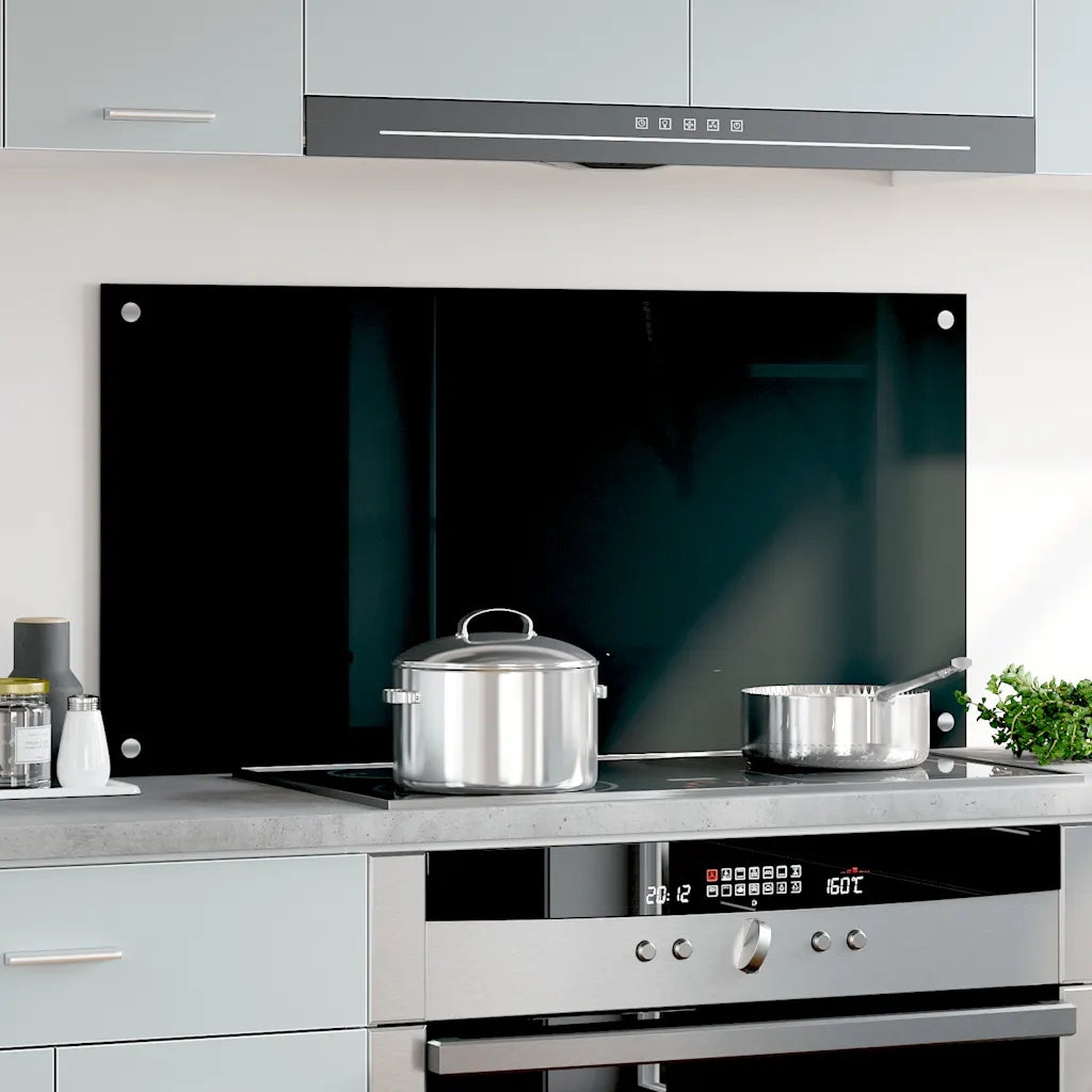 Paraschizzi per Cucina Nero 100x50 cm in Vetro Temperato CFW3214768