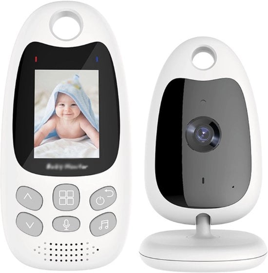 Babyfono con camera, funzione vocale e sensore di temperatura.
