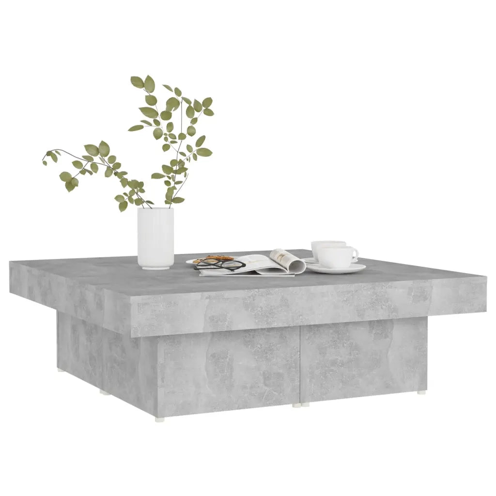 Tavolino da salotto | Tavolino da caff¨¨ | Tavolino da Soggiorno Grigio Cemento 90x90x28cm Legno Multistrato