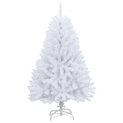 Albero di Natale Artificiale Incernierato-Albero Natalizio con Base Bianco 120cm