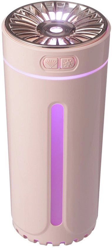 300 ml umidificatore per camera da letto, umidificatore per casa, piccolo umidificatore per piante con LED a colori, ricaricabile per scrivania, auto, viaggi, camera d'albergo (rosa)